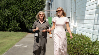 Kate and Penelope Radburnd, mother-daughter winemakers, with their Hawke's Bay wines for Wine Club