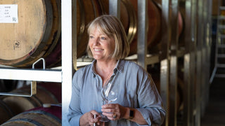 Kate Radburnd, award-winning Hawke's Bay winemaker, tasting from the barrel at Radburnd Cellars.