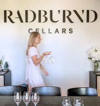 Winemaker Penelope Radburnd preparing for a private tasting at the Radburnd Cellars cellar door, Hawke's Bay