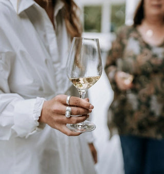A glass of Radburnd Cellars Hawke's Bay Chardonnay during a private tasting at the winery